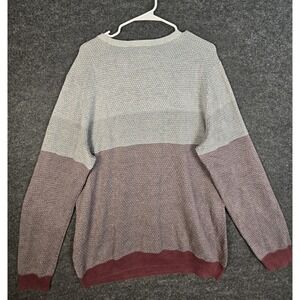 Tasso Elba Men's Large L Supima Cotton Striped Colorblock Houndstooth Sweater